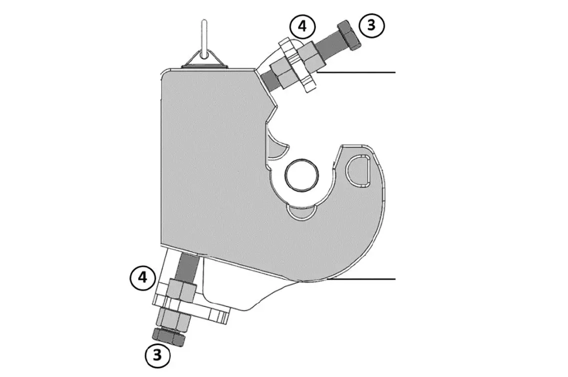 Technical drawing of a Connect Direct front weight bumper with bolts and attachment points labeled with numbers