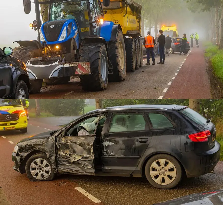 Parachoques delantero de tractor como protección antiempotramiento